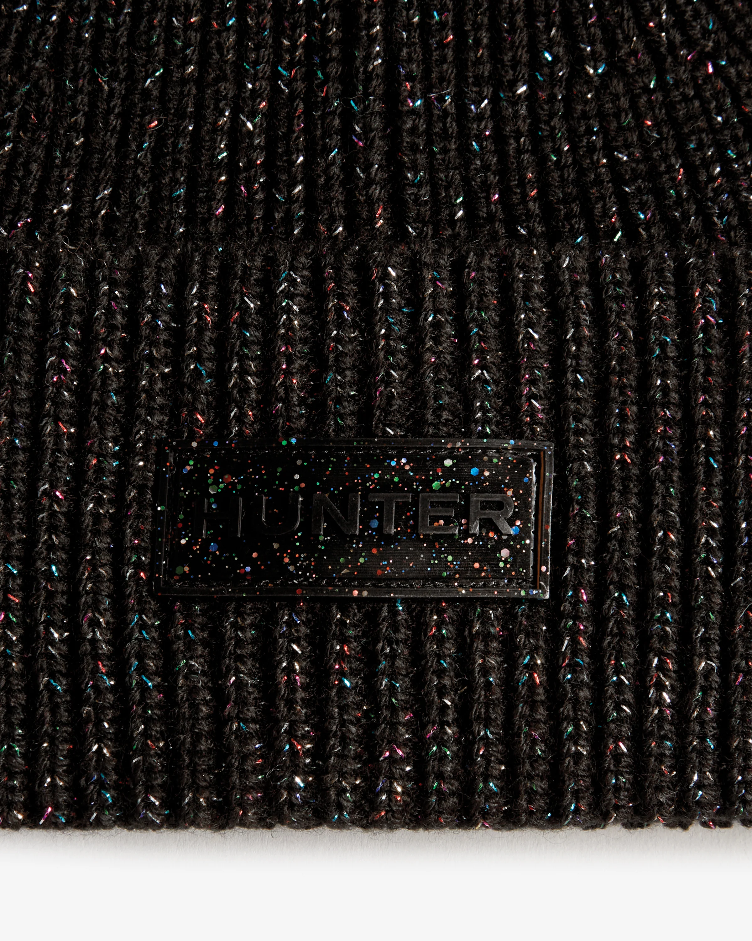 Kids Glitter Lurex Cuff Pompom Beanie
