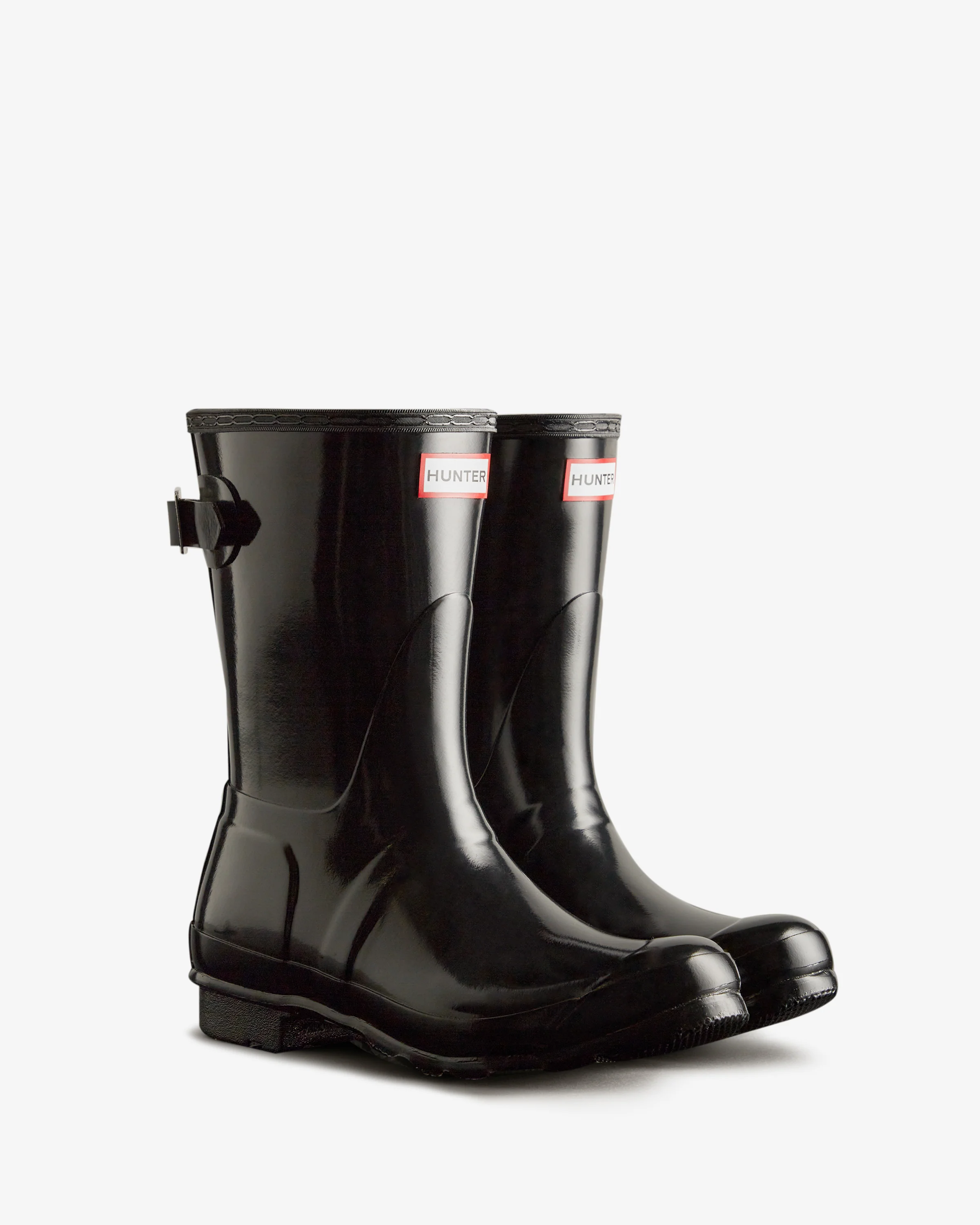 Women's Short Back Adjustable Gloss Wellington Boots