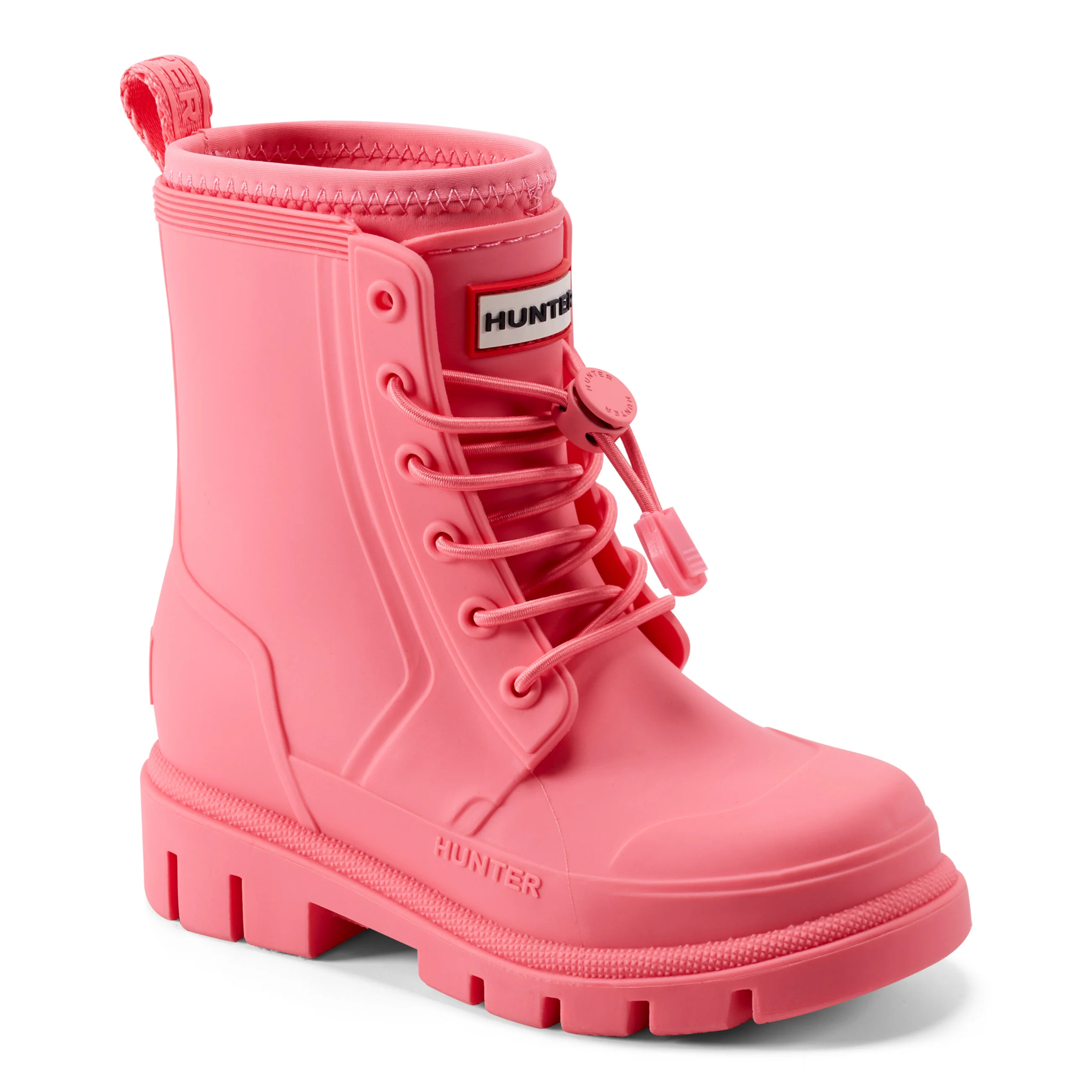 Little Kids Stamp Lace-Up Waterproof Ankle Boots
