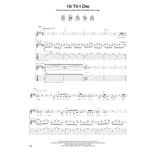 Hal Leonard Bryan Adams Greatest Hits