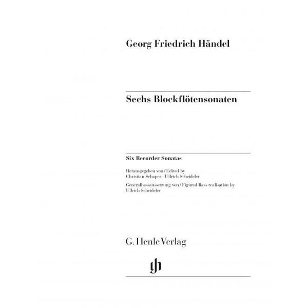 Henle Verlag Hndel Blockflötensonaten