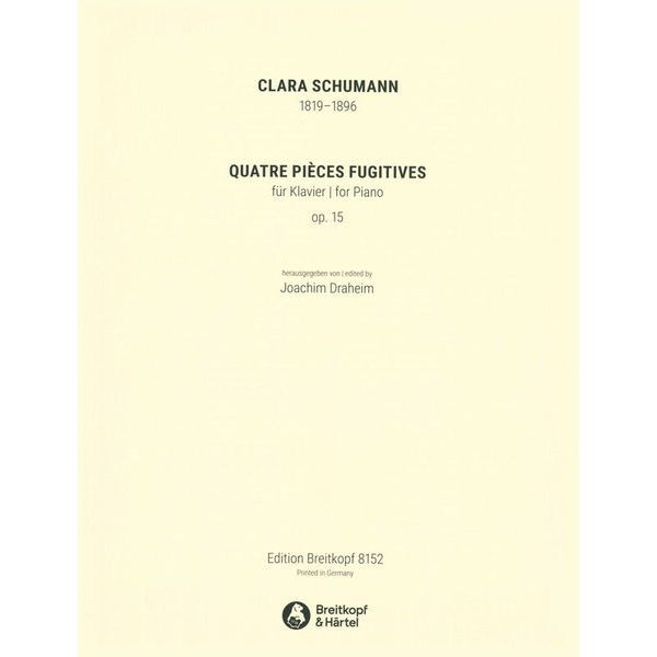 Breitkopf & Hrtel Clara Schumann Quatre Pieces