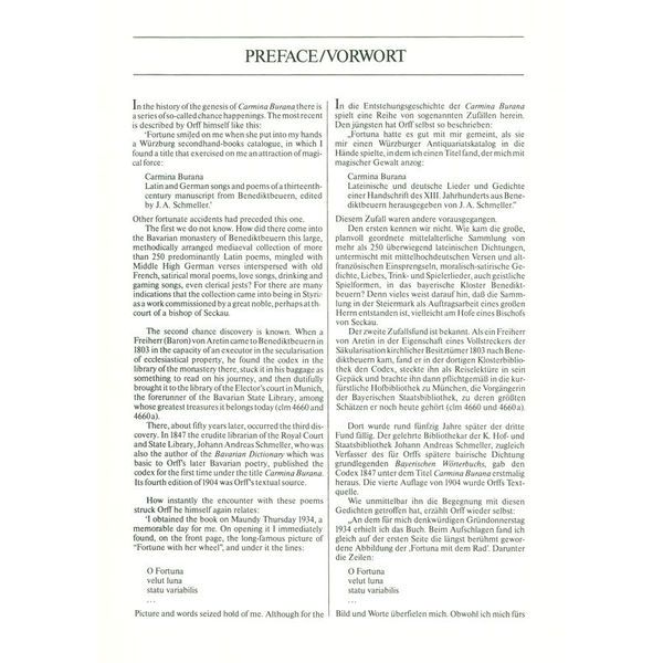 Edition Eulenburg Orff Carmina Burana