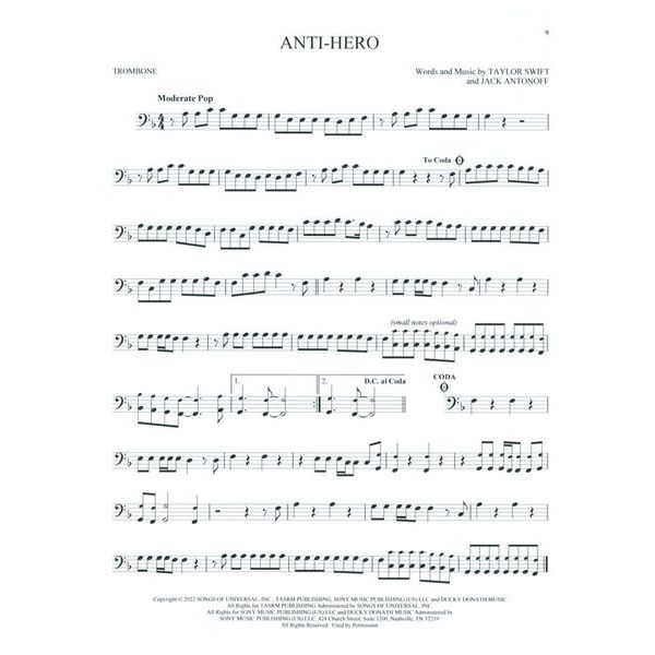 Hal Leonard 101 Top Hits for Trombone