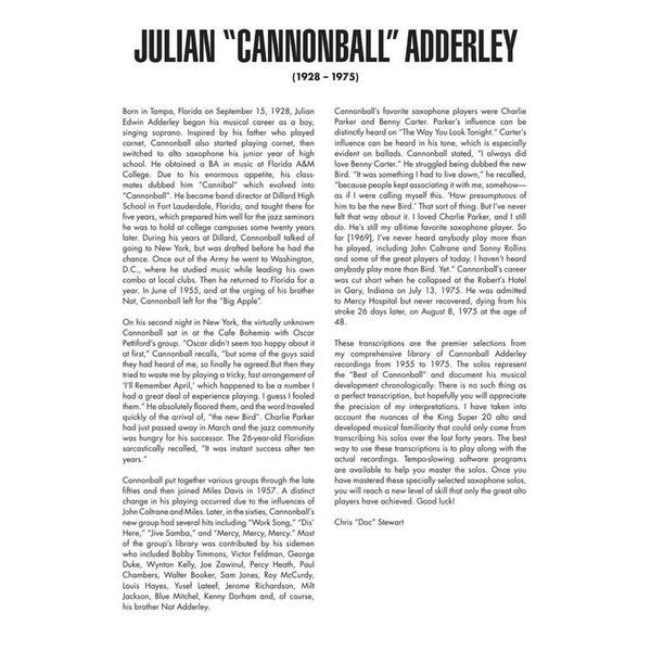 Hal Leonard Cannonball Adderley Omni Eb