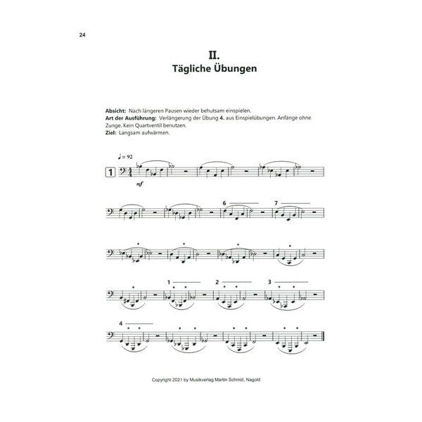 Martin Schmid Blechblsernoten Einspielübungen für Posaune