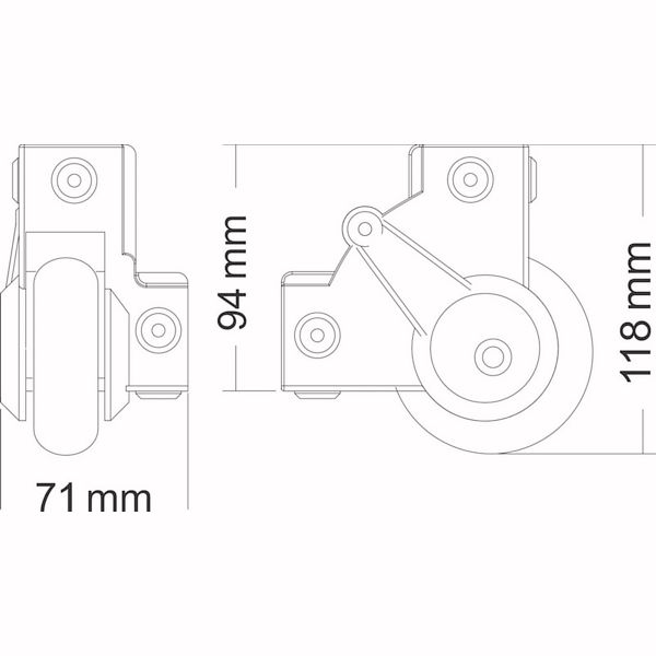 Adam Hall 37451 Recessed Corner Castor