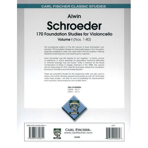 Carl Fischer 170 Foundation Studies 1 Cello