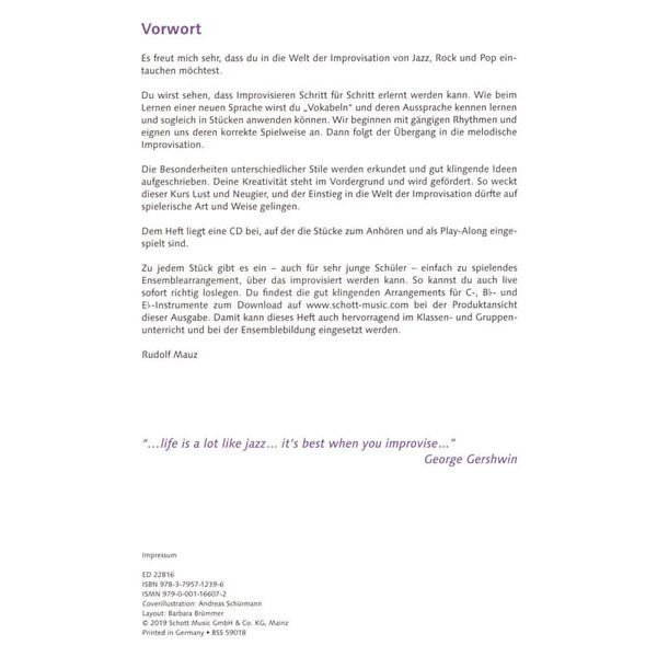 Schott Fröhlich improvisieren Clarine