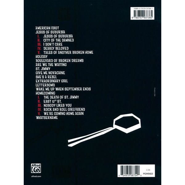 Alfred Music Publishing Green Day American Idiot