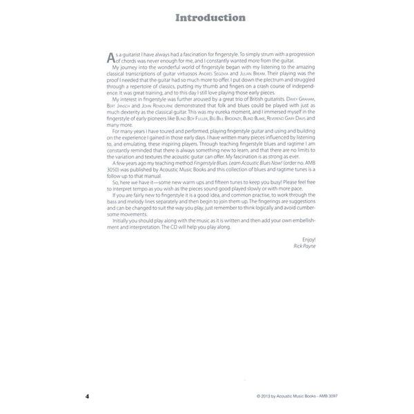Acoustic Music Books Fingerstyle Blues Collection