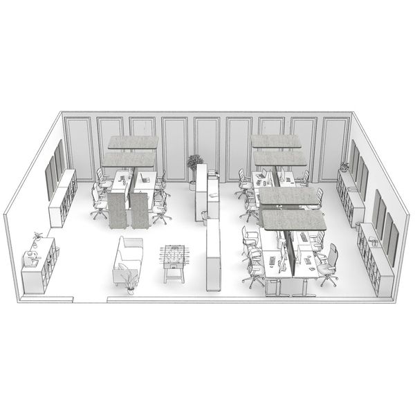 t.akustik Office Set Open Plan 12 SGR