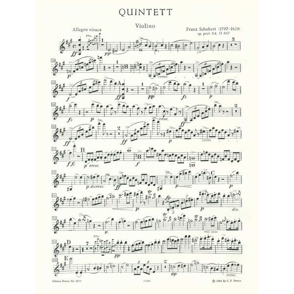 Edition Peters Schubert Forellenquintett