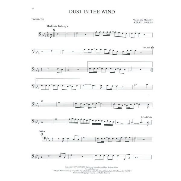 Hal Leonard 101 Popular Songs Trombone