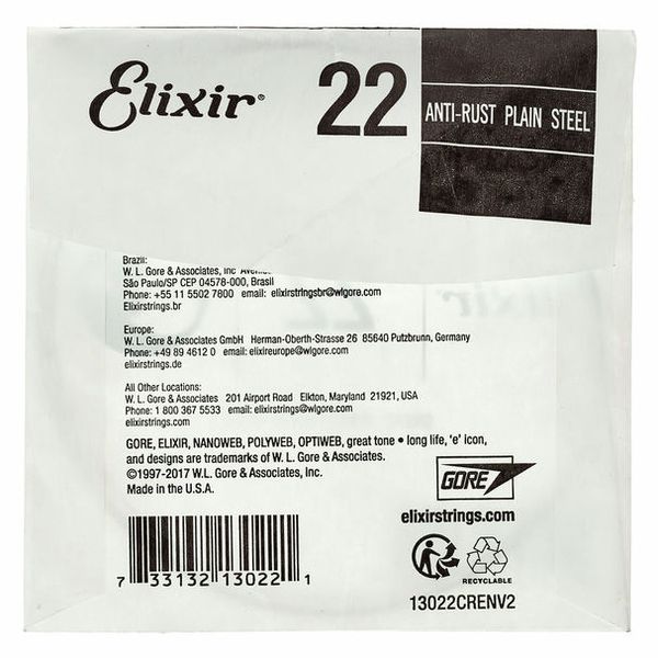 Elixir .022 Plain Steel