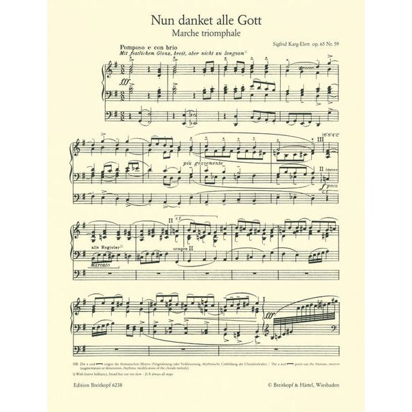 Breitkopf & Hrtel Karg-Elert Nun danket Gott