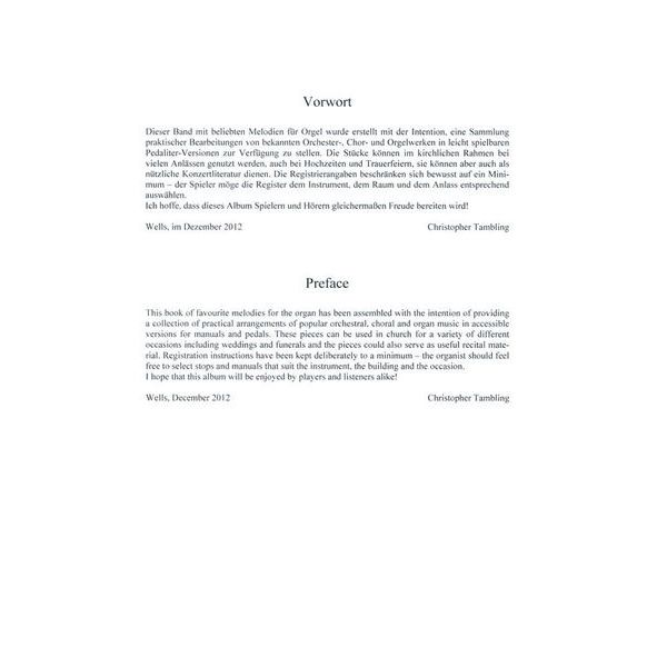 Dr. J. Butz Musikverlag Best Loved Melodies 1 Organ