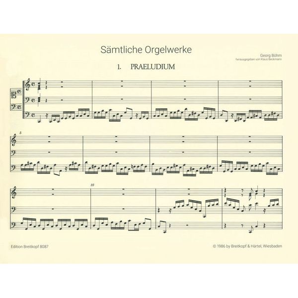 Breitkopf & Hrtel Böhm Smtliche Orgelwerke