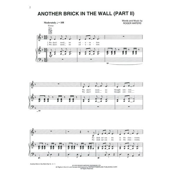 Hal Leonard Pink Floyd Anthology Piano