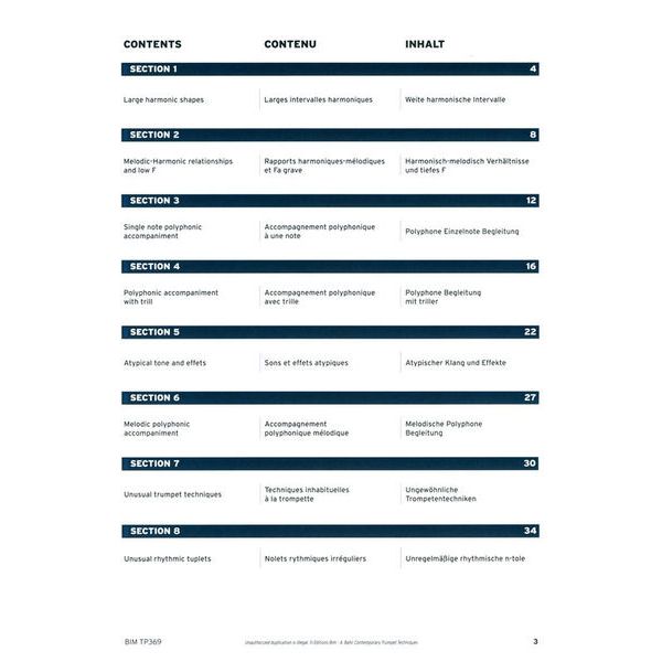 Editions Bim Contemporary Trumpet Technique