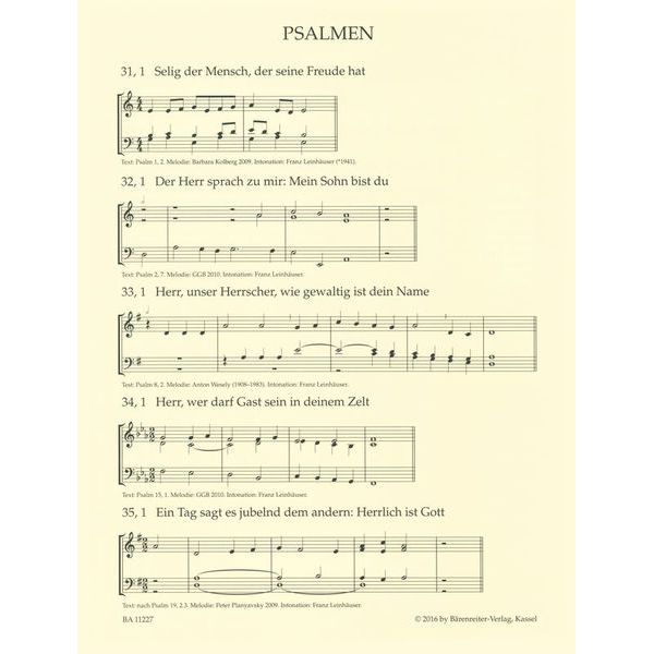 Brenreiter Intonationen zum Gotteslob