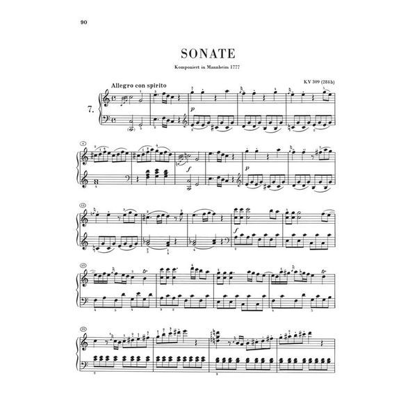 Henle Verlag Mozart Klaviersonaten 1