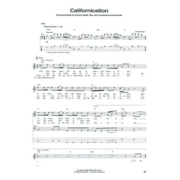 Hal Leonard RHCP Californication Bass