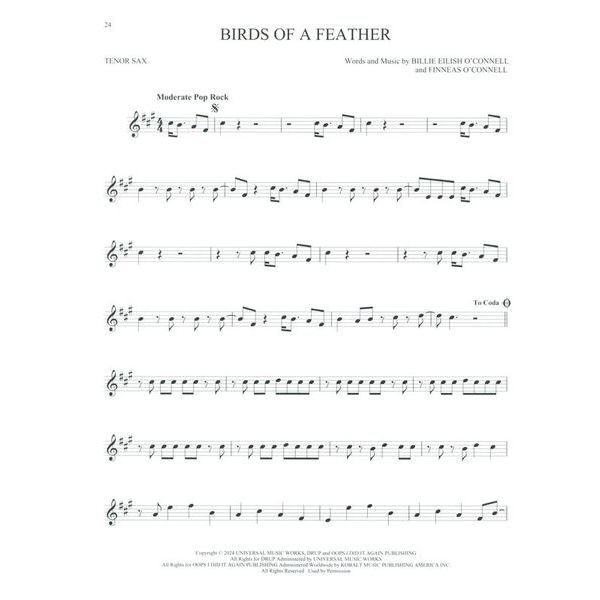 Hal Leonard 101 Top Hits for Tenor Sax