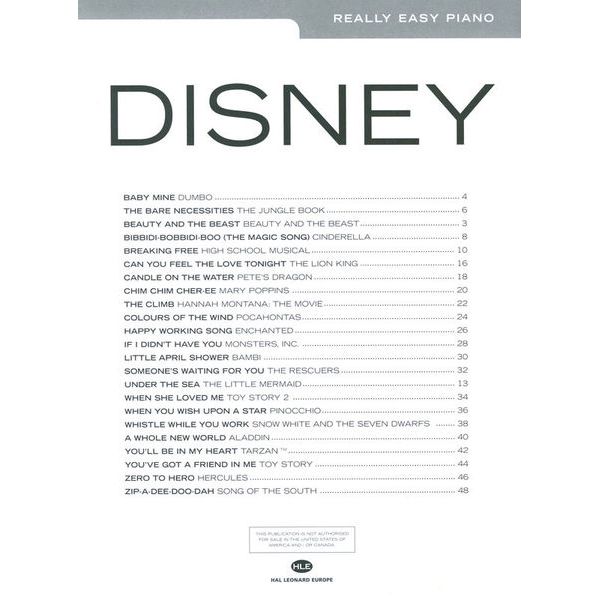 Hal Leonard Really Easy Disney Favorites
