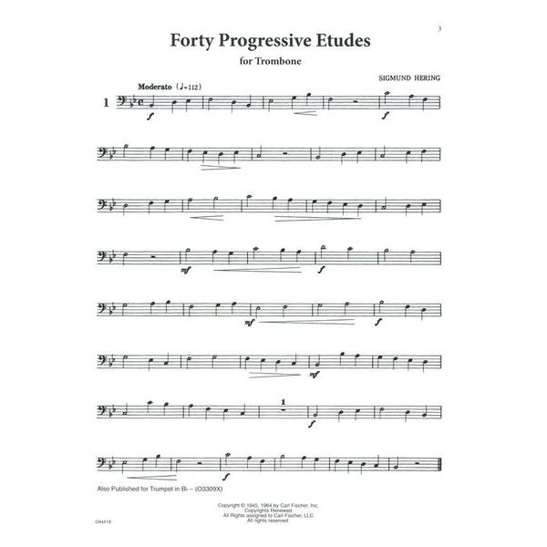 Carl Fischer 40 Progressive Etudes Trombone