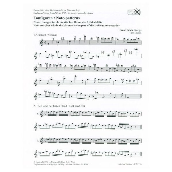 Universal Edition Tonfiguren Altblockflöte