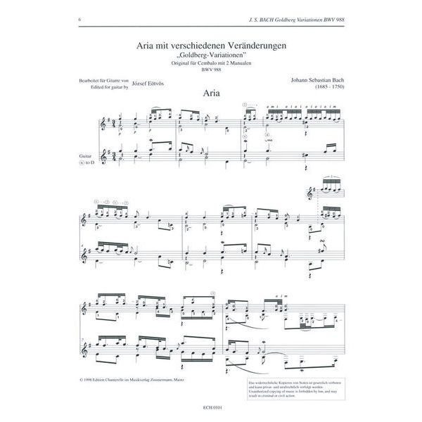 Edition Chanterelle Bach Goldberg Variations