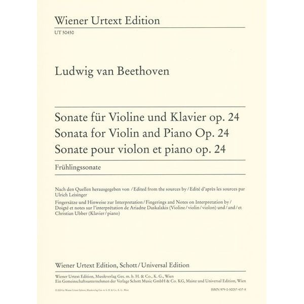 Wiener Urtext Edition Beethoven Sonate Violin