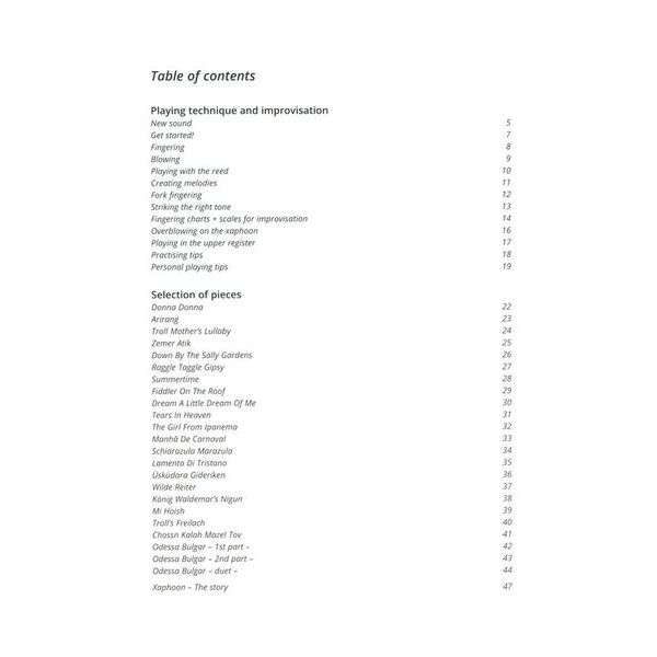 Matthias Kraft Verlag Xaphoon Song Book English