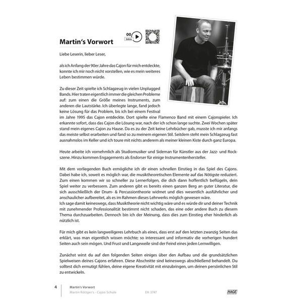 Hage Musikverlag Cajon Schule