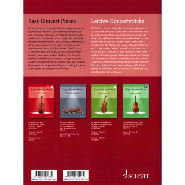 Schott Easy Concert Pieces Violin 2