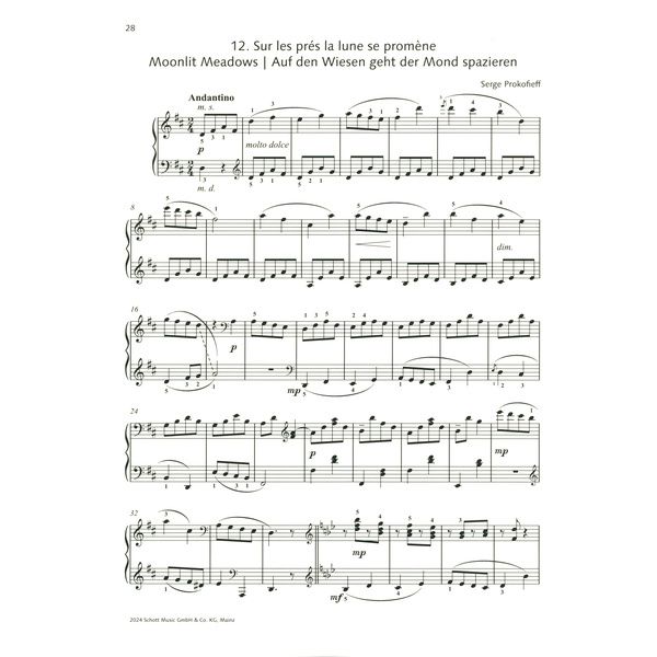 Schott Prokofjew Musique d'enfants