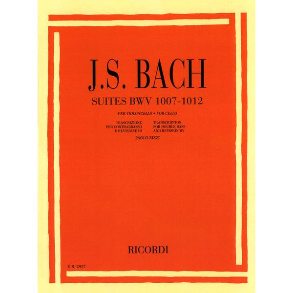 Ricordi Bach 6 Suites Double Bass