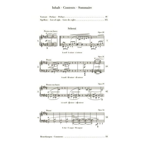 Henle Verlag Chopin Scherzi