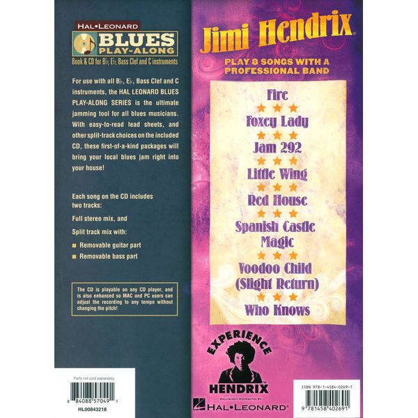 Hal Leonard Blues Play-Along Jimi Hendrix
