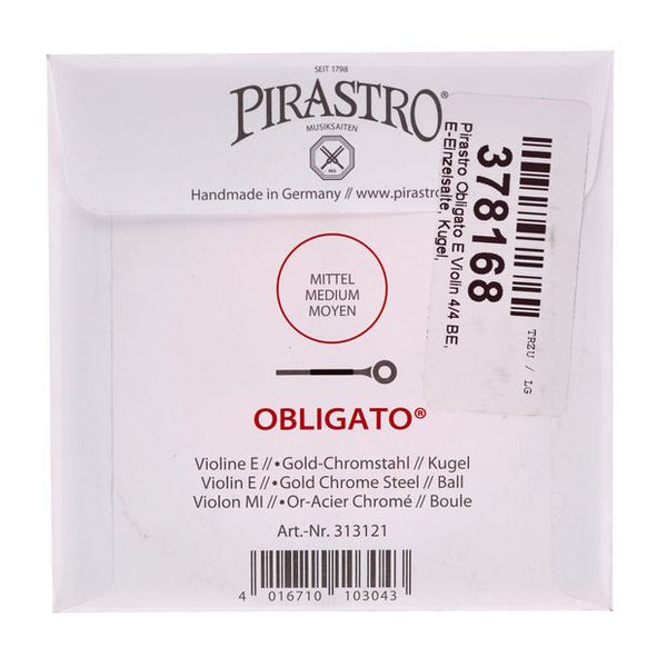 Pirastro Obligato E Violin 4/4 BE Gold