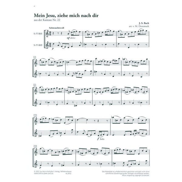 Heinrichshofen Verlag Bach Schwingt euch freudig