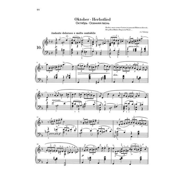 Henle Verlag Tschaikowsky Die Jahreszeiten