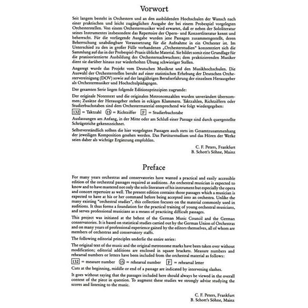 Edition Peters Orchester Probe Klarinette
