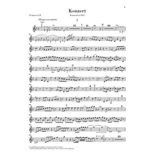 Henle Verlag Hummel Trompetenkonzert E-Dur
