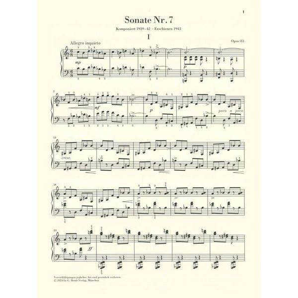 Henle Verlag Prokofjew Klaviersonate Nr. 7