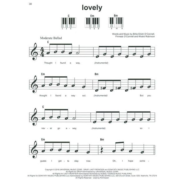 Hal Leonard Billie Eilish Super Easy Piano