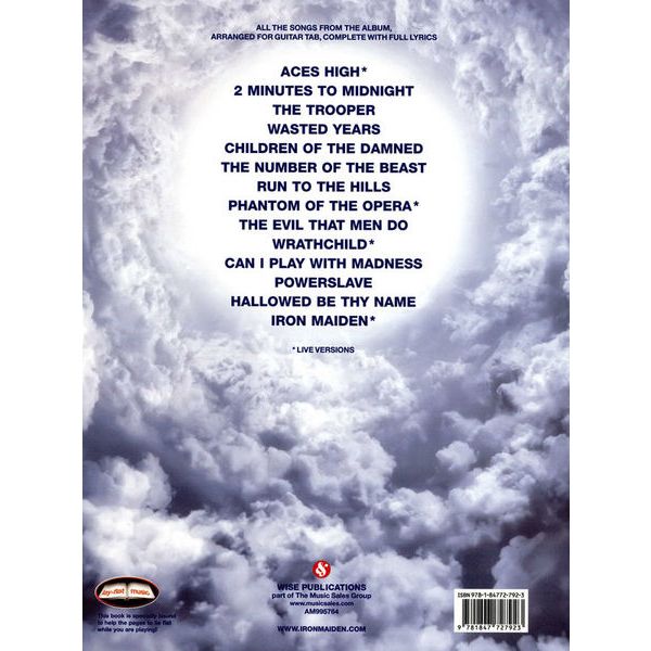 Wise Publications Iron Maiden Somewhere Back In