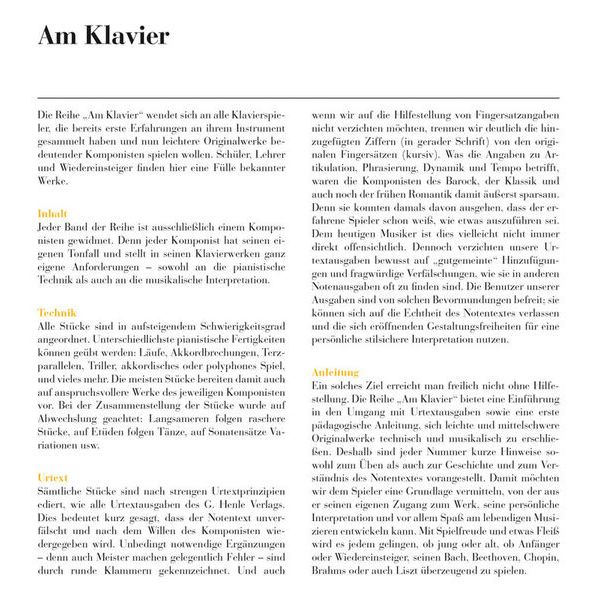 Henle Verlag Am Klavier Schumann