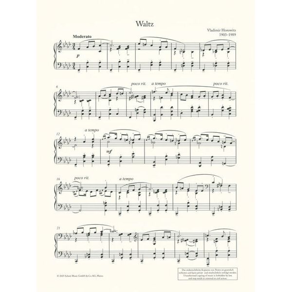 Schott Horowitz Waltz in F Minor